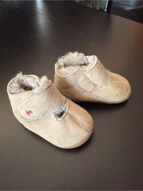 See Kai Run Tan Suede Baby Walker Booties with Plush Lining